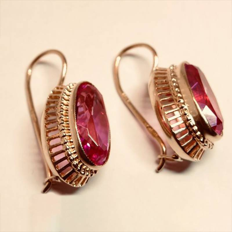 Vintage Rosa Crystal Rose Earrings