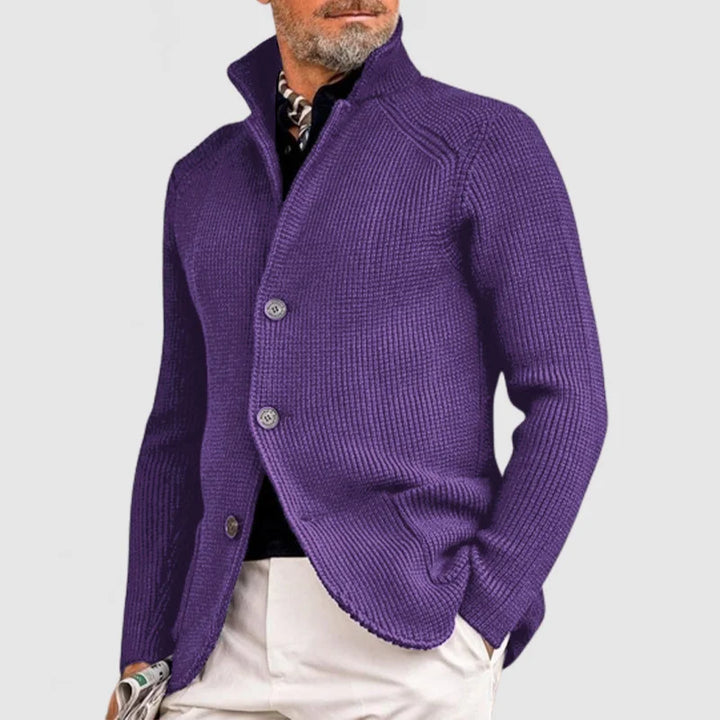 Elegant Cardigan with Lapels for Men