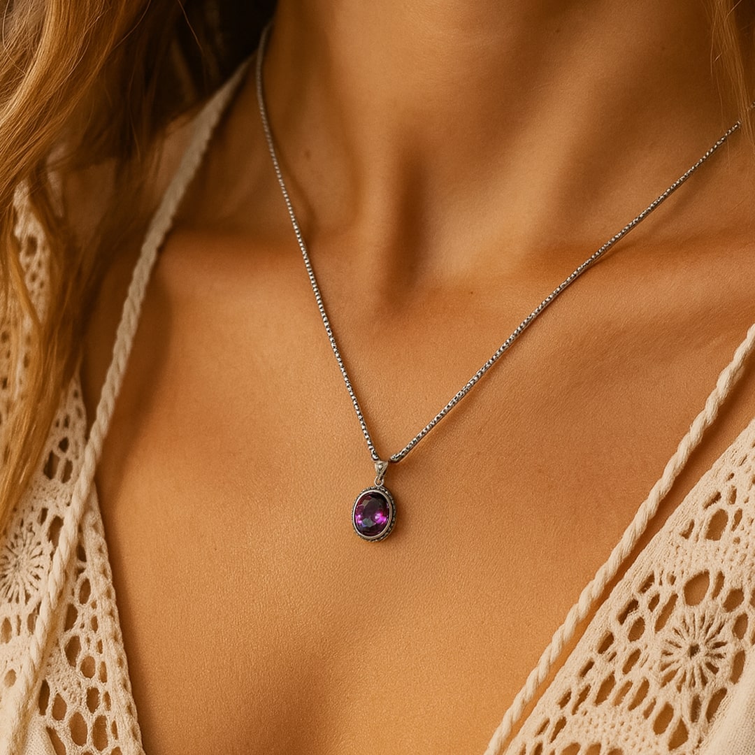 "Serene Creativity" Pendant in Rainbow Mystic Topaz