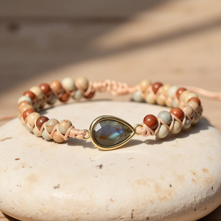 "Wisdom" Braided Bracelet in Jasper & Labradorite