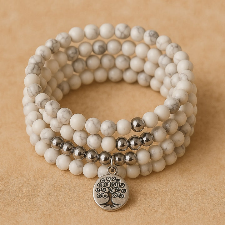 "Women's Well-being" Howlite Mala Bracelet