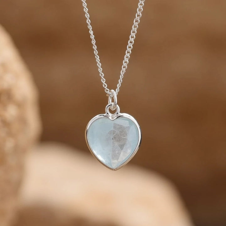 Aquamarine Heart Pendant