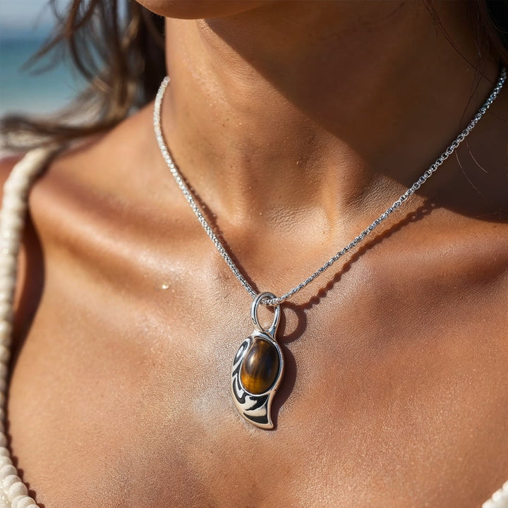 "Tribal Shield" Pendant in Tiger's Eye