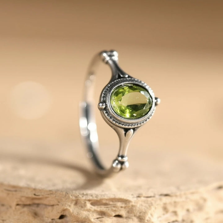 "Clarity of Mind" Adjustable Ring in Peridot