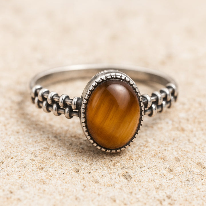 "Inner Confidence" Ring in Tiger's Eye