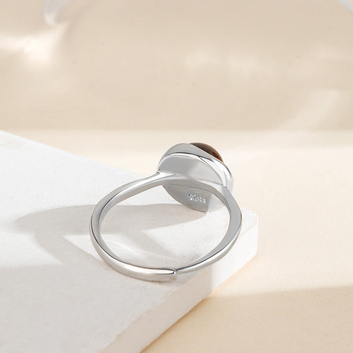 Adjustable "Shakti" Ring in Tiger's Eye & Silver