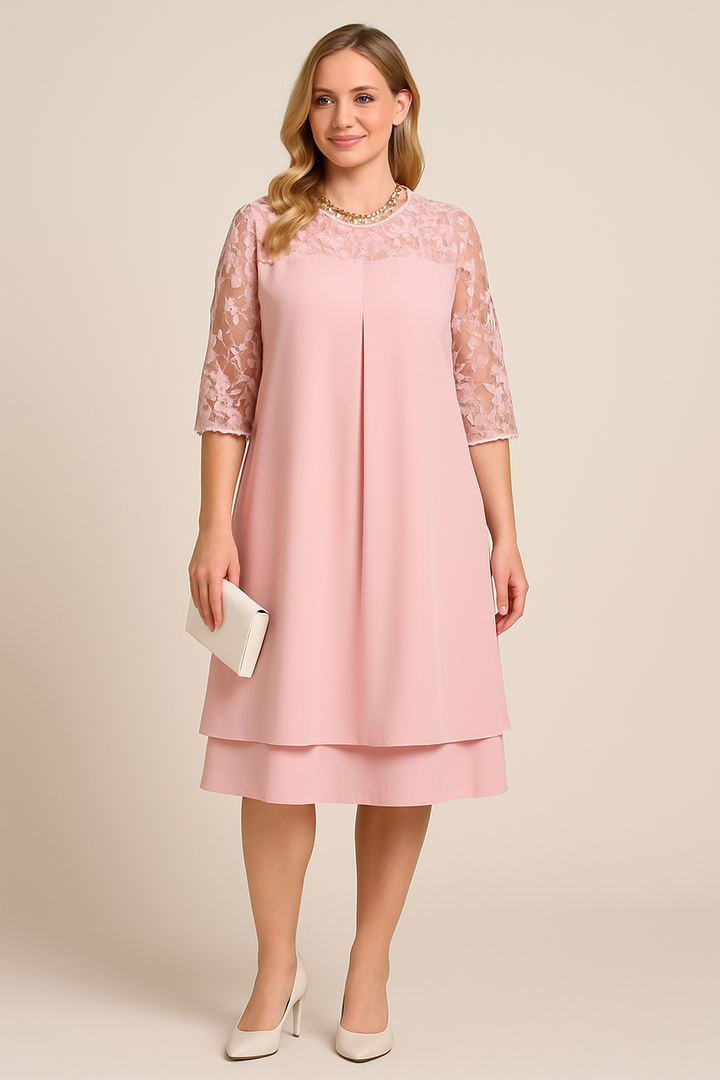 SOHO | Festive Women's A-Line Knee-Length Dress with Half Sleeves