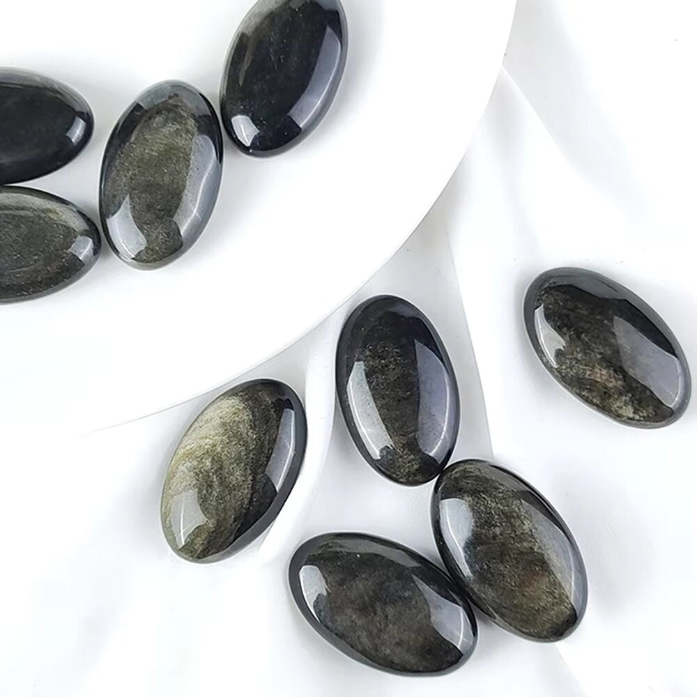 "Protection & Abundance" Pebble in Golden Obsidian