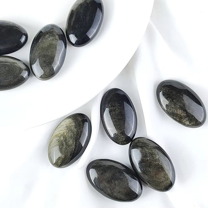 "Protection & Abundance" Pebble in Golden Obsidian