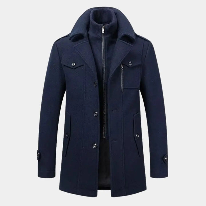 Aristocratic Coat Made of Black Wool
