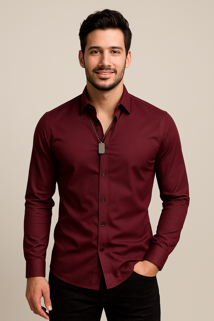 HERBERGER | Men's Long Sleeve Shirt with Stretch for Office and Everyday Wear
