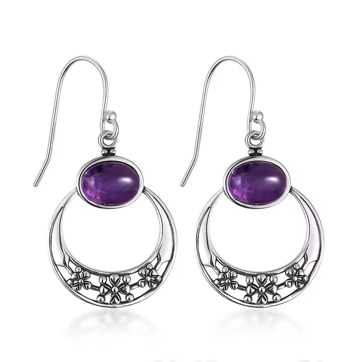 "Feminine Wisdom" Earrings in Amethyst & Silver