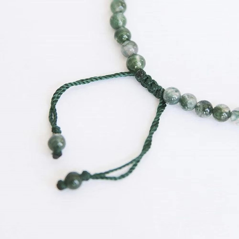 Adjustable "Serenity" Bracelet in Moss Agate