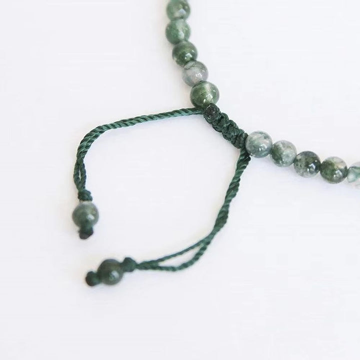 Adjustable "Serenity" Bracelet in Moss Agate