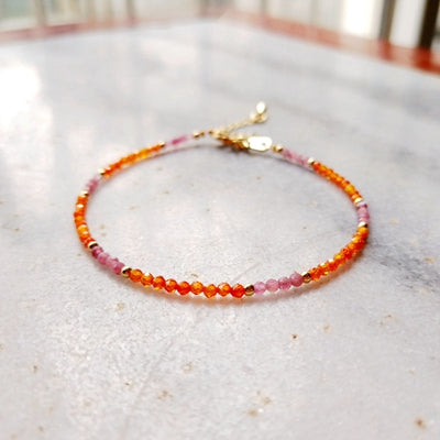 Fine Bracelet "Subtle Glow" in Rose Tourmaline & Natural Stones