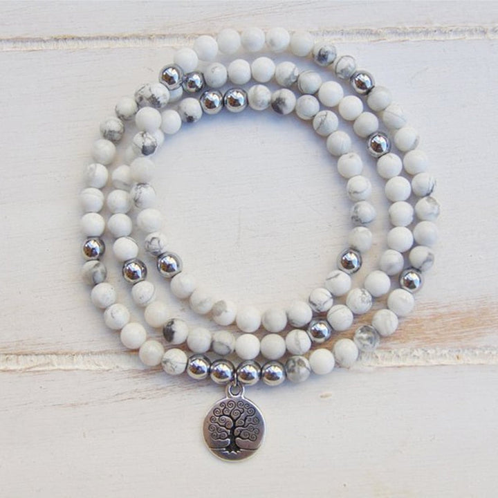 "Women's Well-being" Howlite Mala Bracelet