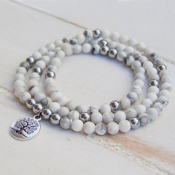"Women's Well-being" Howlite Mala Bracelet