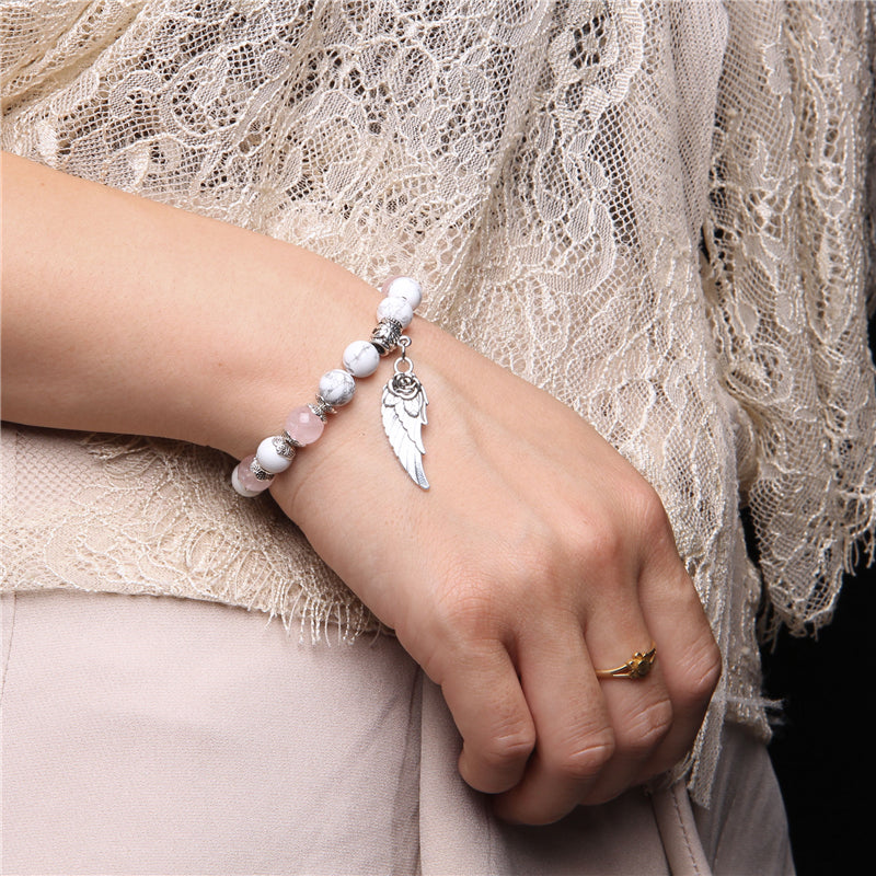 "Angel Wing" Bracelet in Natural Stones