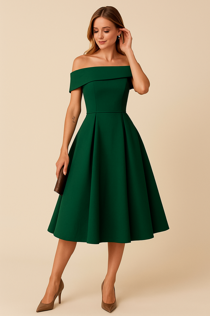SOHO | Women's Off-Shoulder A-Line Dress, Breathable and Stylish