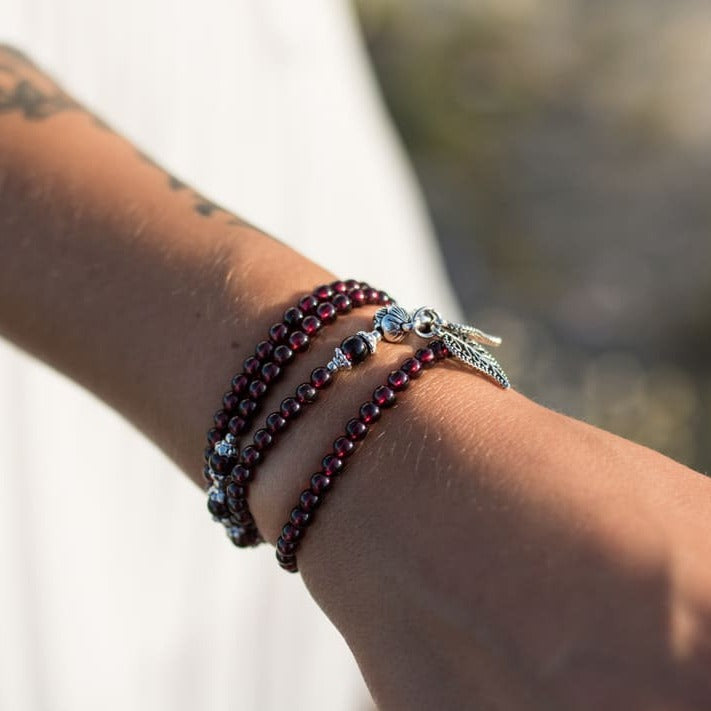 "Abundance" Multi-Wrap Bracelet in Garnet