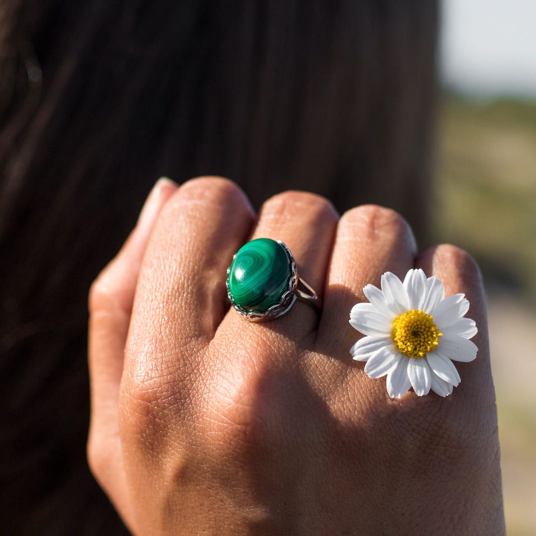 "Purification & Healing" Adjustable Malachite Ring