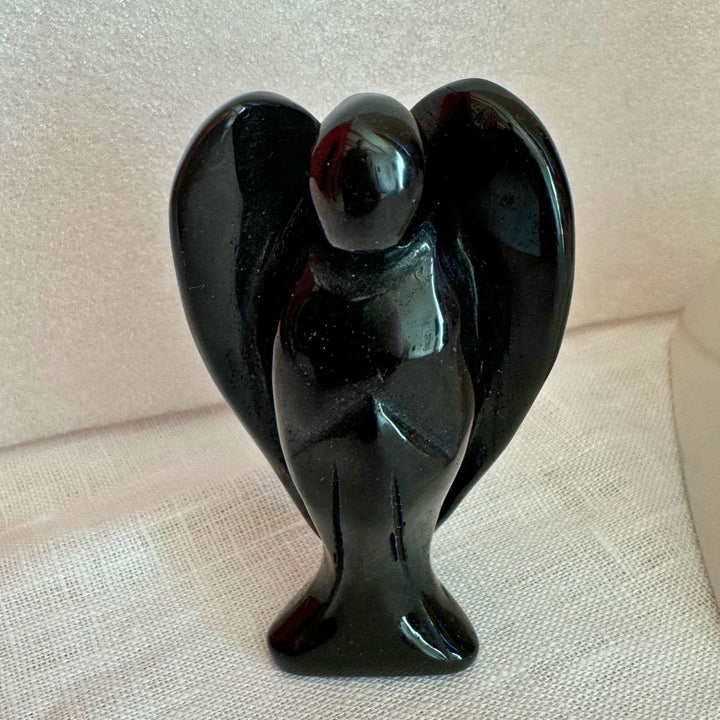 "Guardian Angel" Statuette in Natural Stone