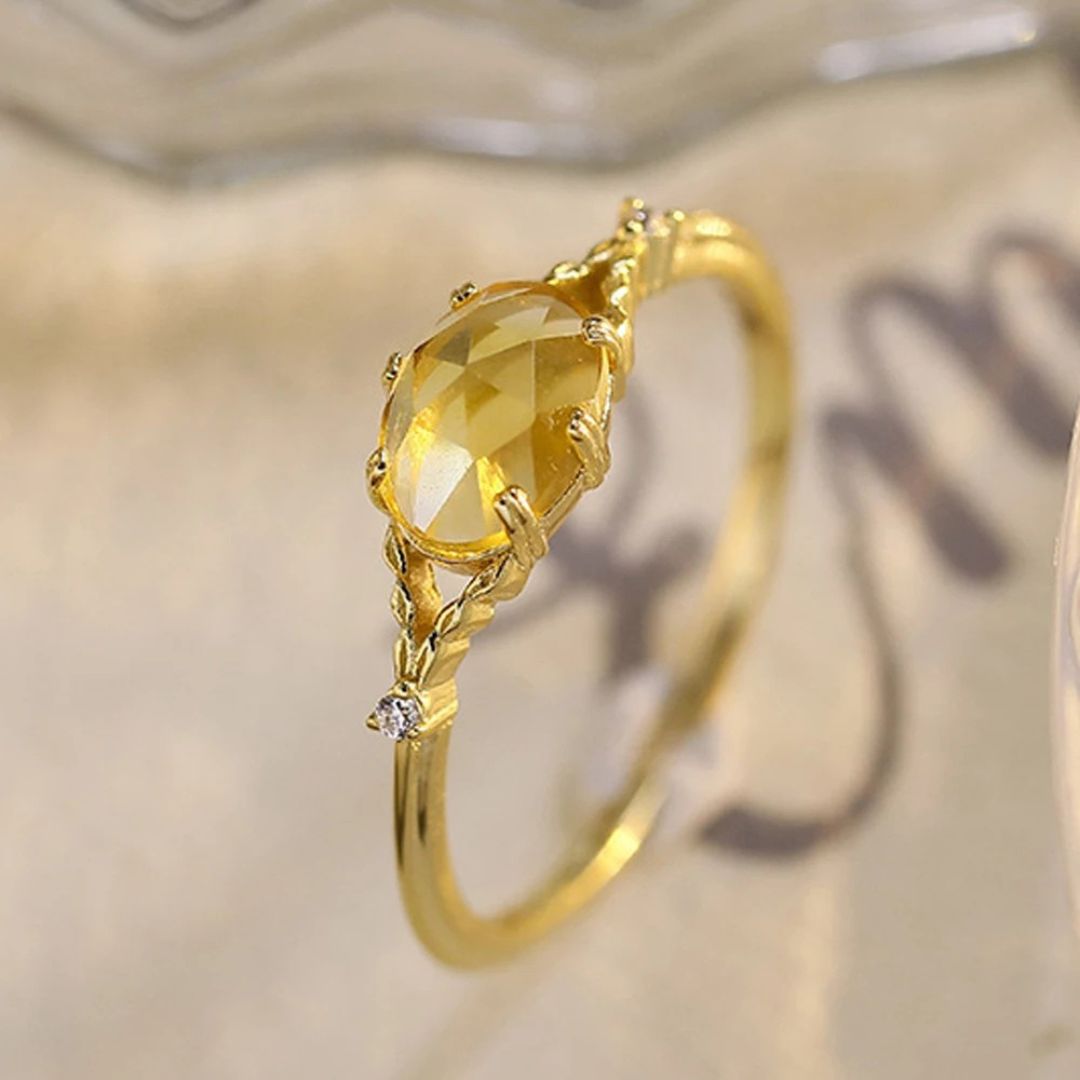 "Ray of Joy" Ring in Citrine