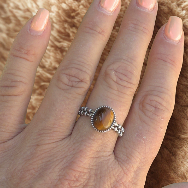 "Inner Confidence" Ring in Tiger Eye