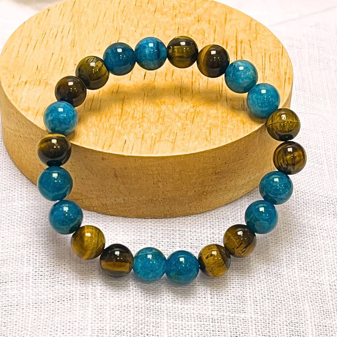 "Inner Harmony" Bracelet in Apatite & Tiger's Eye