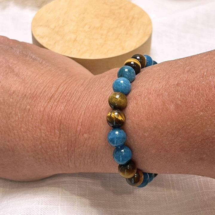 "Inner Harmony" Bracelet in Apatite & Tiger's Eye