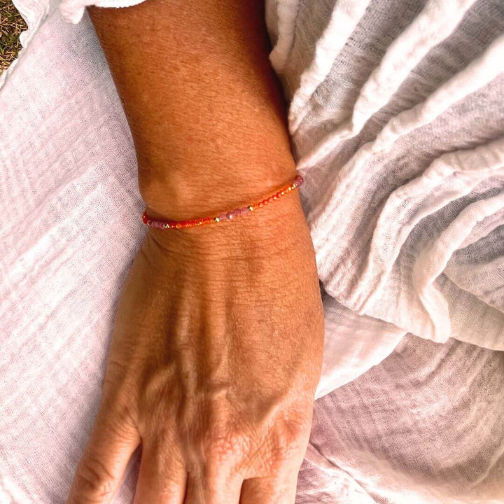 Fine Bracelet "Subtle Glow" in Rose Tourmaline & Natural Stones