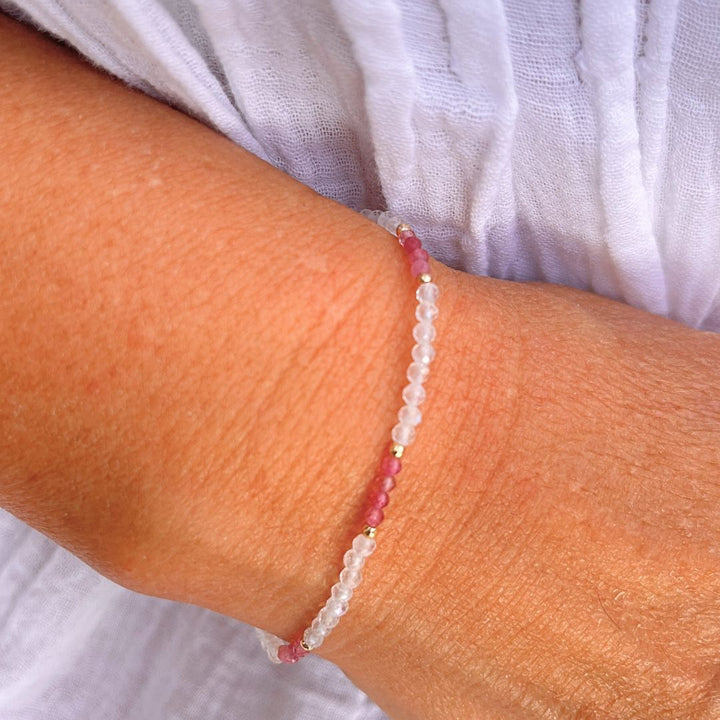 Fine Bracelet "Subtle Glow" in Rose Tourmaline & Natural Stones
