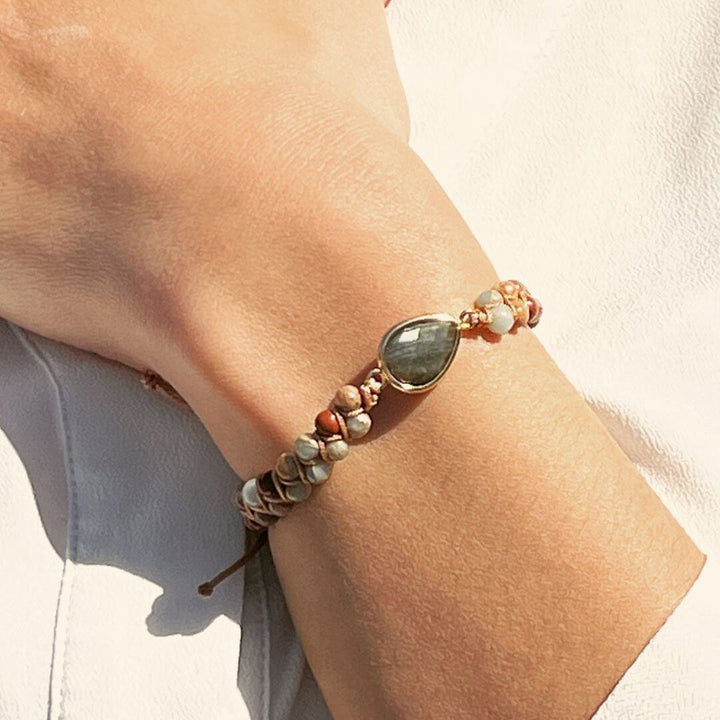 "Wisdom" Braided Bracelet in Jasper & Labradorite