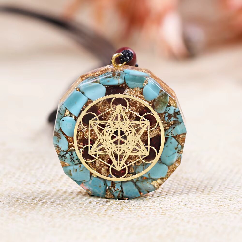 Metatron Orgone Pendant in Turquoise