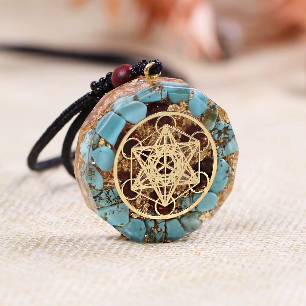 Metatron Orgone Pendant in Turquoise