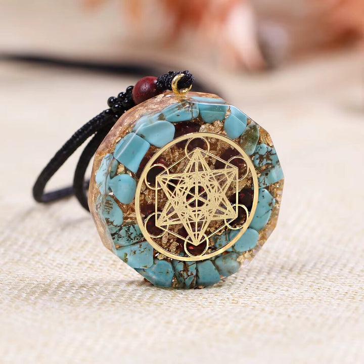 Metatron Orgone Pendant in Turquoise