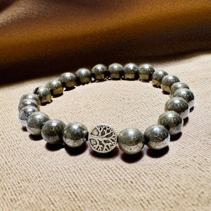 "Shield of Prosperity" Bracelet in Pyrite