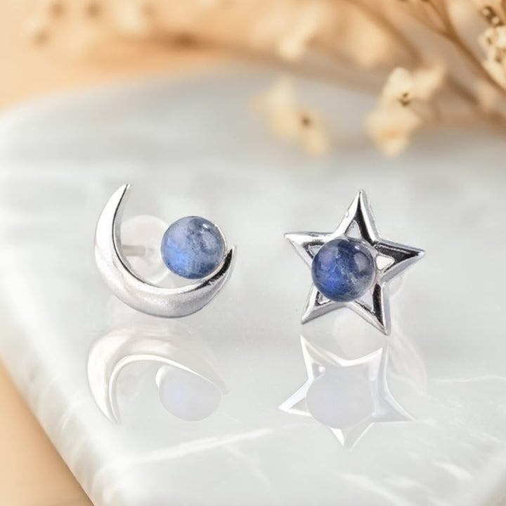 "Lunar Star" Earrings in Labradorite & Silver