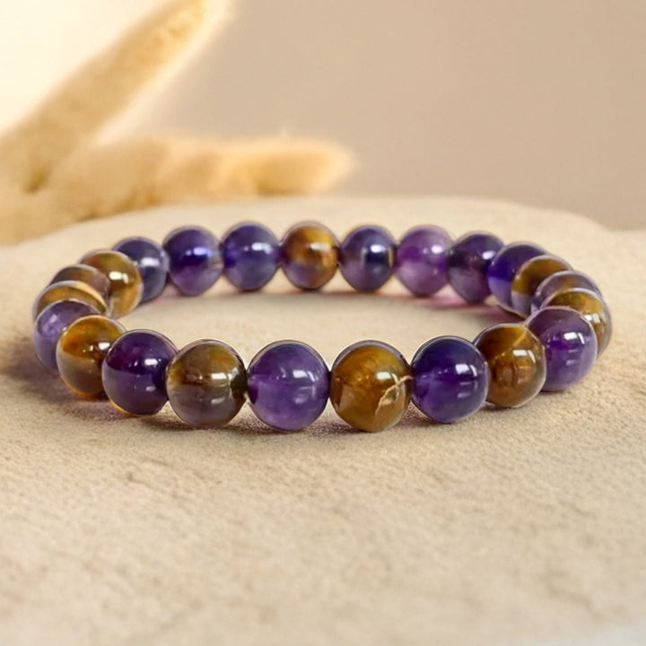 "Deliverance" Bracelet in Amethyst & Tiger Eye