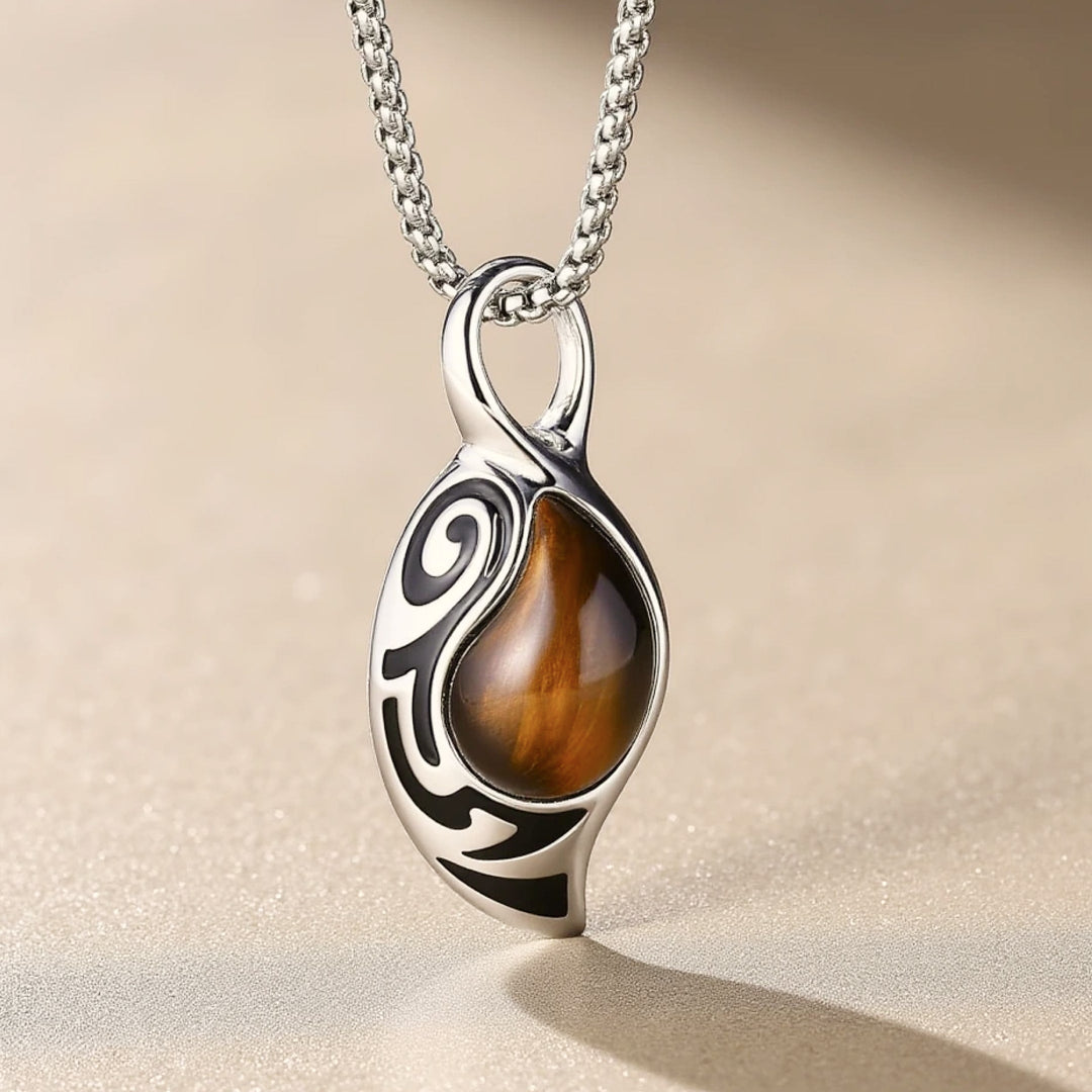 "Tribal Shield" Pendant in Tiger's Eye