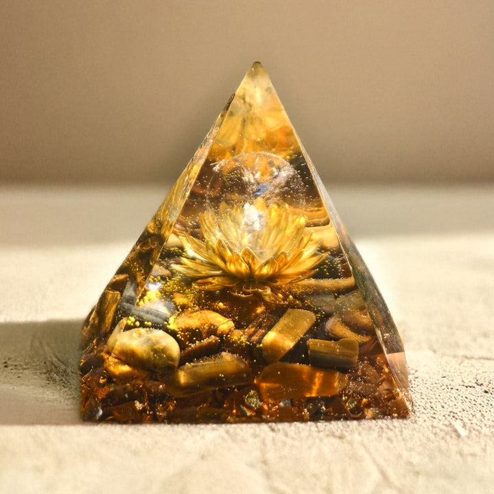 Orgonite "Divine Lotus" in Tiger Eye