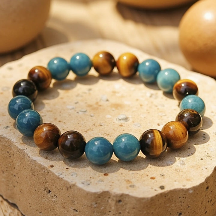 "Inner Harmony" Bracelet in Apatite & Tiger's Eye