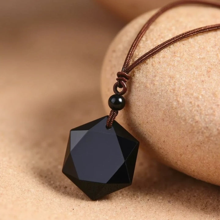 "Star" Pendant in Black Obsidian
