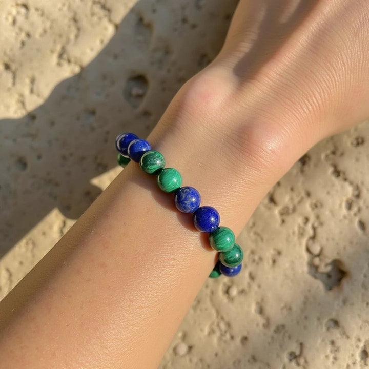 "Emotional Well-Being" Bracelet in Lapis Lazuli & Malachite