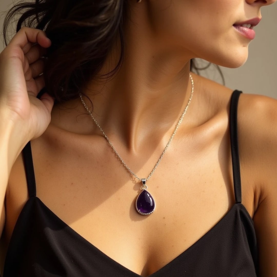 "Drop" Pendant in Amethyst