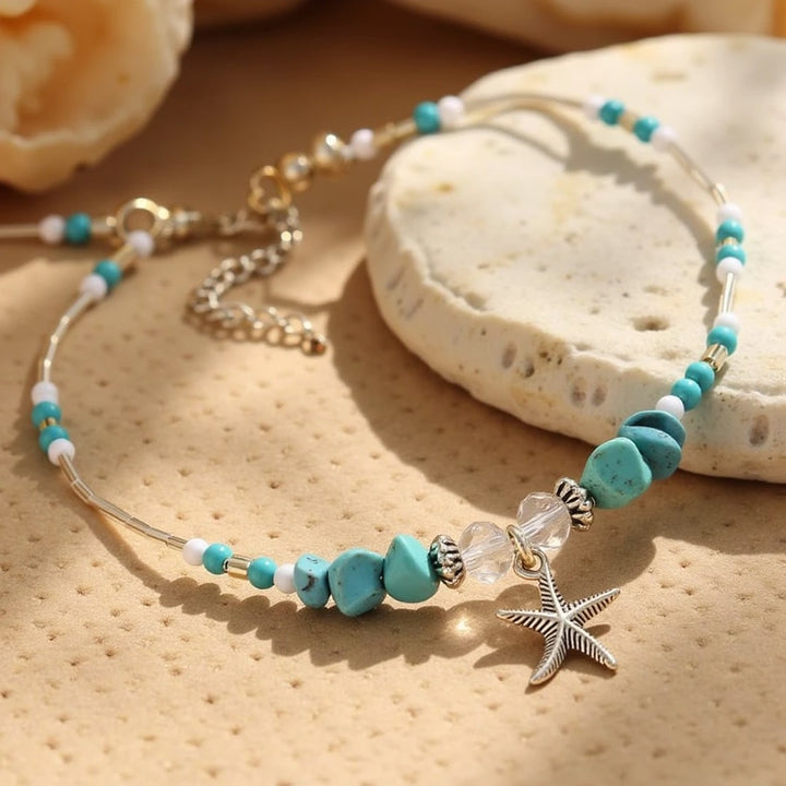 Turquoise Starfish Ankle Bracelet