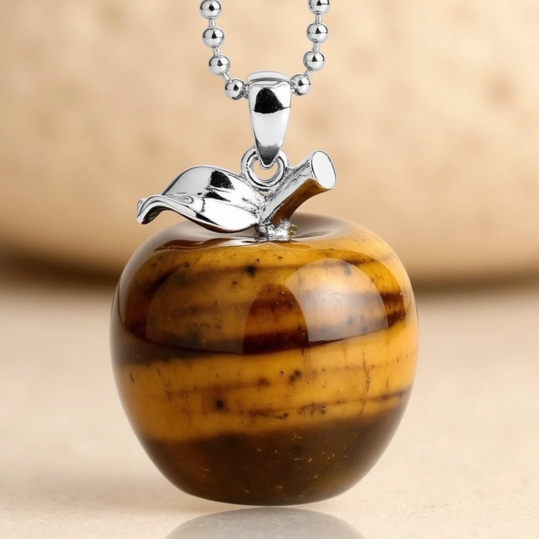 "Apple" Pendant in Natural Stone