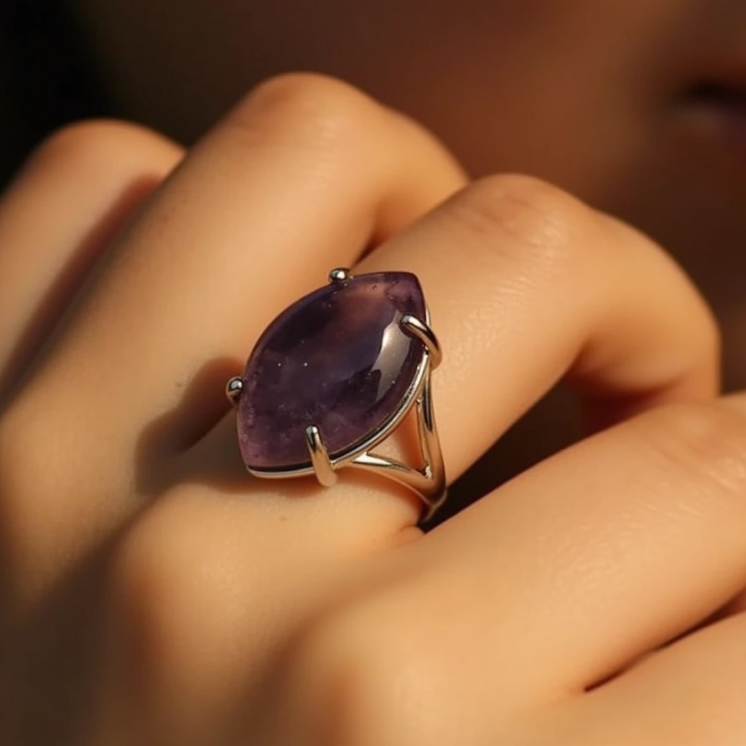 "Vision" Adjustable Ring in Natural Stone