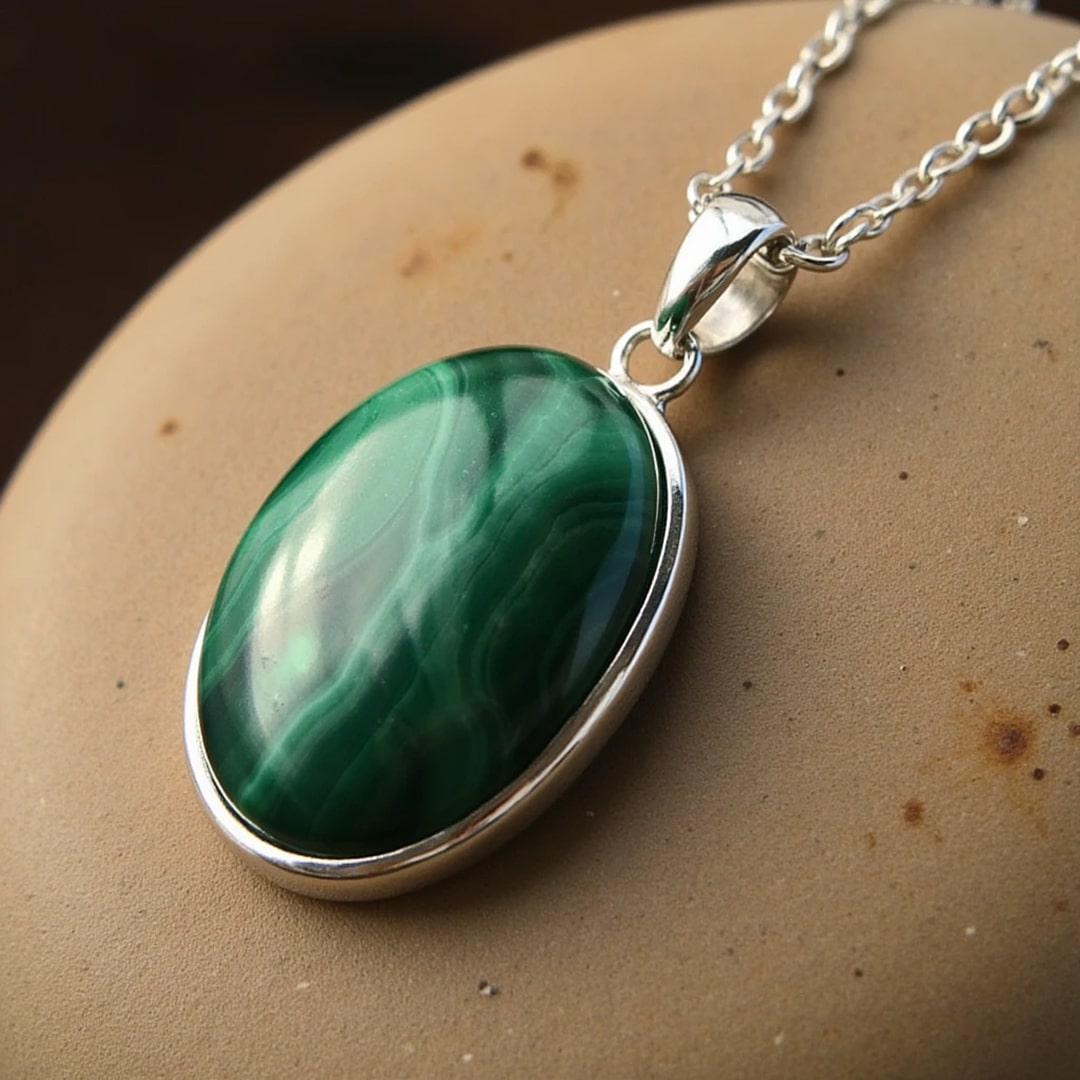"Healing" Pendant in Malachite