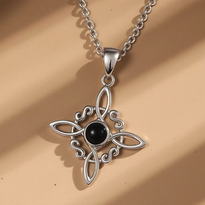 "Witch Protection" Pendant in Obsidian & Silver